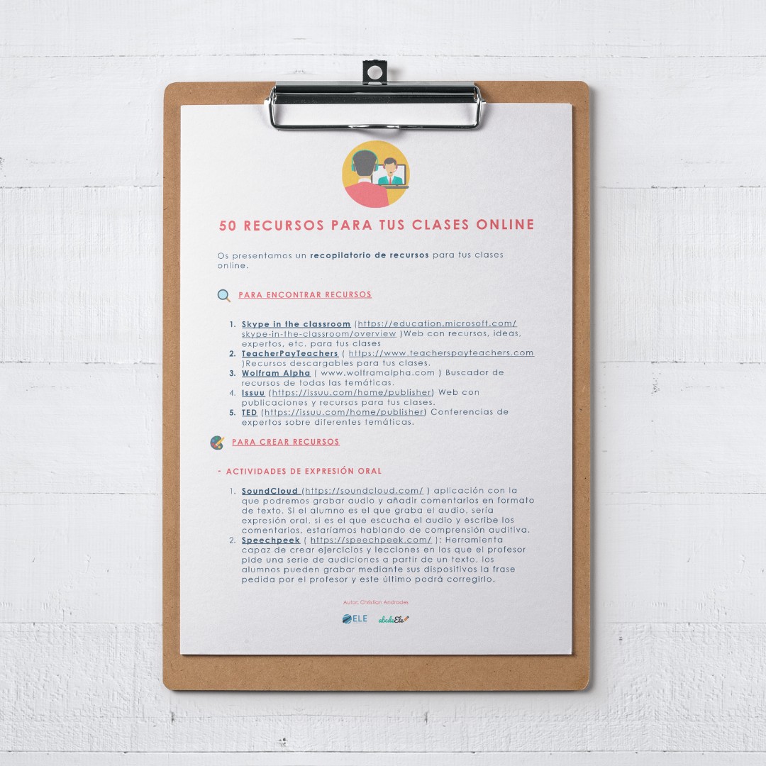 Guía 1 sobre 50 recursos para tus clases online