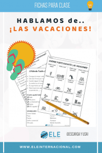 Actividad para trabajar vocabulario y expresión oral. Las vacaciones. #spanishlesson #vocabularioespañol