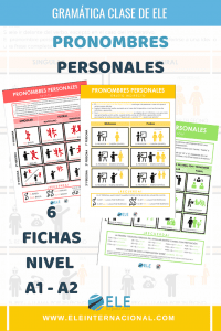 Fichas con pronombres personales en español para tus clases de ELE. #spanishteacher #classroom