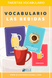 Las bebidas. Vocabulario para clase de español. Tarjetas para imprimir y utilizar en tus clases. #profedeele #spanishteacher