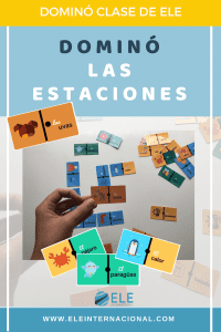 Las estaciones en clases de ELE. Juego de mesa dominó. Vocabulario las estaciones. #profedeele #Spanishteacher