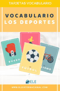 Vocabulario de deportes. Tarjetas para clase de español. Profe de ELE. Recursos para clase de español. #spanish #learnspanish