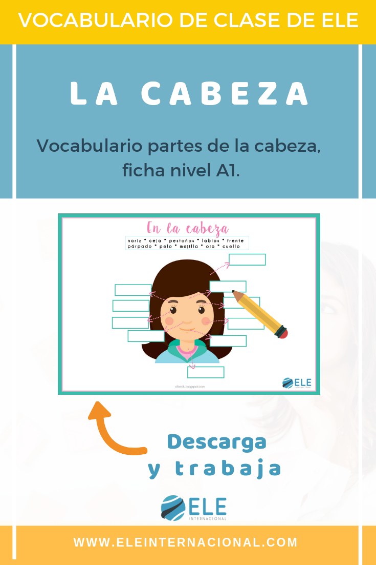 Ficha para trabajar vocabulario nivel A1 para clase de español. Partes del cuerpo en clase de español. #spanishteacher #profedeele #teachSpanish