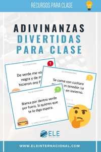 Juegos adivinanzas en clase de idiomas. Descargables para clase de español. Juegos para pensar #clasedeele