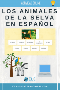 Actividad online para aprender español. #aprendeespañol Vocabulario los animales
