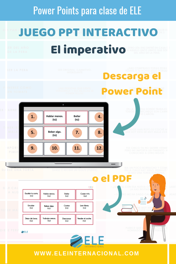 El imperativo. Descarga actividades para clase de español. Power Point gramática en clase de ELE. Juegos para clase de español.