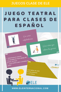 Juego teatral para clase de español. Actividad para mejorar la expresión oral para clase de español. #spanishteacher #profedeele #clasedeespañol