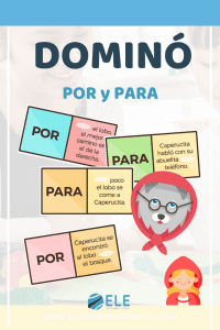 Juego de dominó para clase de español. Profe de ELE, gamificar. #spanishteacher Games for Spanish lessons. #profedeELE