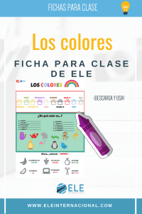 Ficha para trabajar los colores en clase de español. Perfecta para trabajar con los más pequeños. Vocabulario nivel A1. #spanishlesson #profedeele #recursosparaclase 