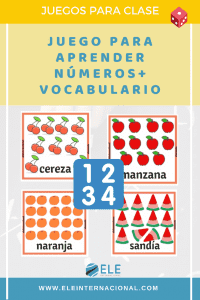 Aprender los números en clase de español. Juego para aprender a contar y conocer vocabulario. #spanishteacher #materiales