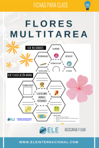 Flores multitarea para la clase de español. 12 recortables para hablar sobre gustos y muchas más cosas en clase de español. #vocabulario #actividades
