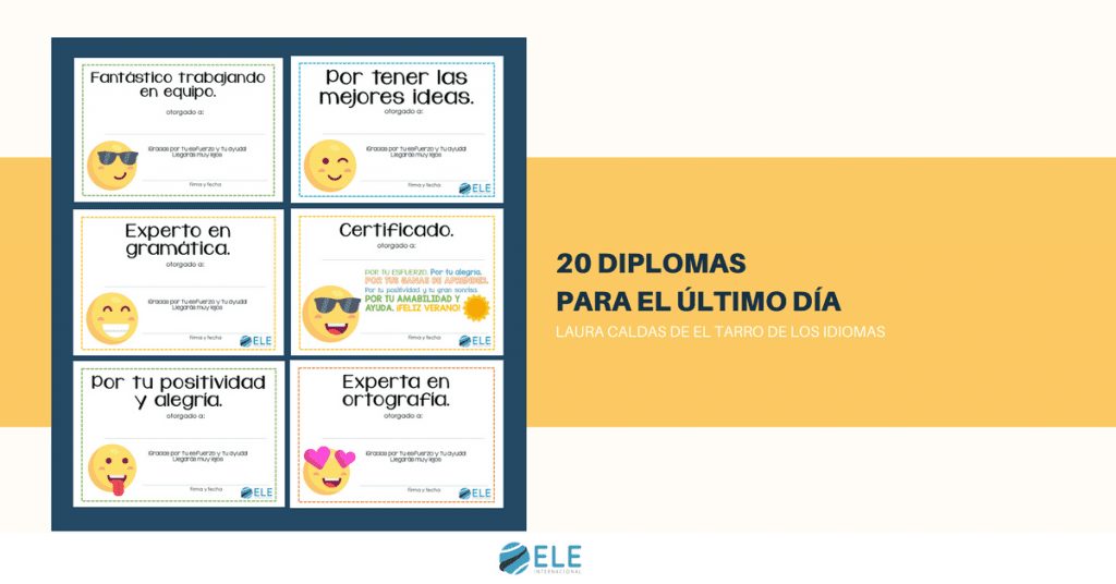 Diplomas para el último día de clase. Hay 20 diferentes para entregar entre tus alumnos. #spanishteacher #diplomas