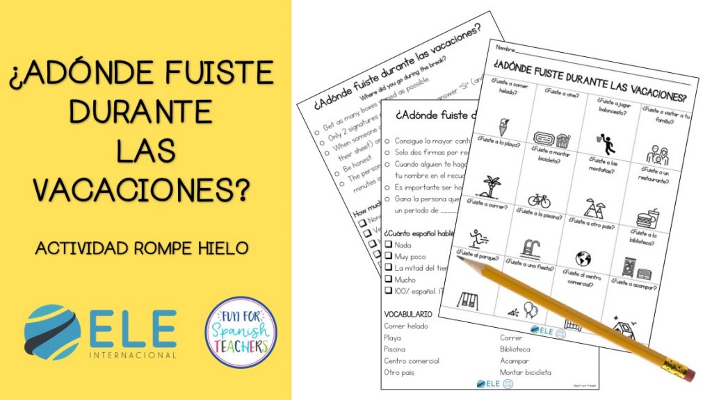 Actividad para trabajar vocabulario y expresión oral. Las vacaciones. #spanishlesson #vocabularioespañol