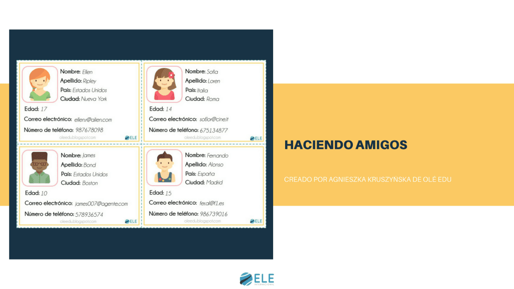Haciendo amigos. Actividad para pedir y dar información personal en los primeros días de clase de ELE. #activity #spanishteacher
