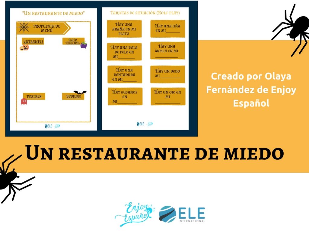 Juego de rol en el que los alumnos visitarán un restaurante de miedo por Halloween. #games #halloween