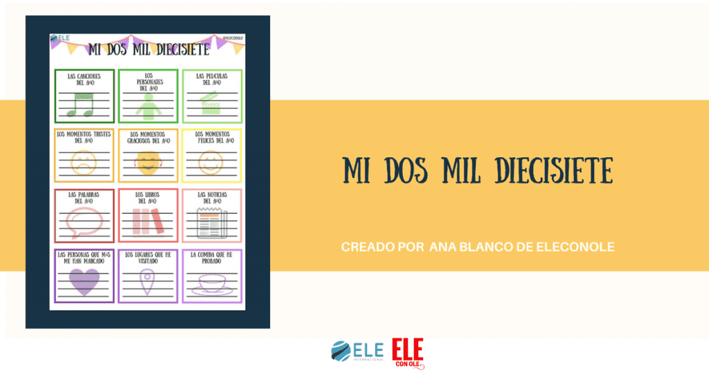 Un resumen 2017 con tus alumnos nunca viene mal, usa esta actividad para que cada alumno cuente qué fue lo mejor de ese año. #spanishteacher #activity