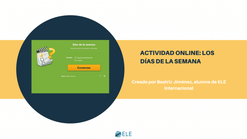 Actividad online sobre los días de la semana. #onlineactivity #clasedeele