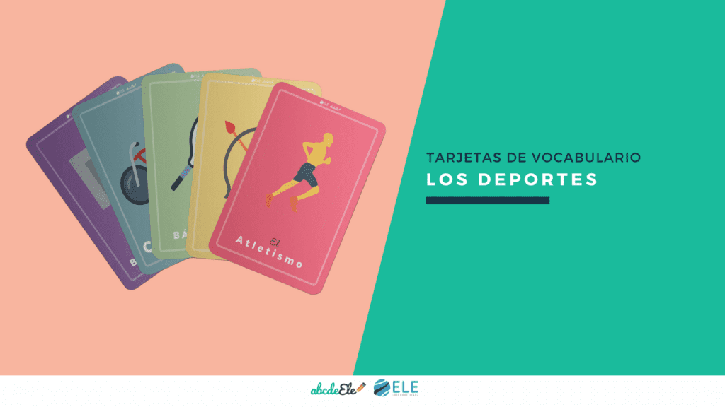 Vocabulario de deportes. Tarjetas para clase de español. Profe de ELE. Recursos para clase de español. #spanish #learnspanish