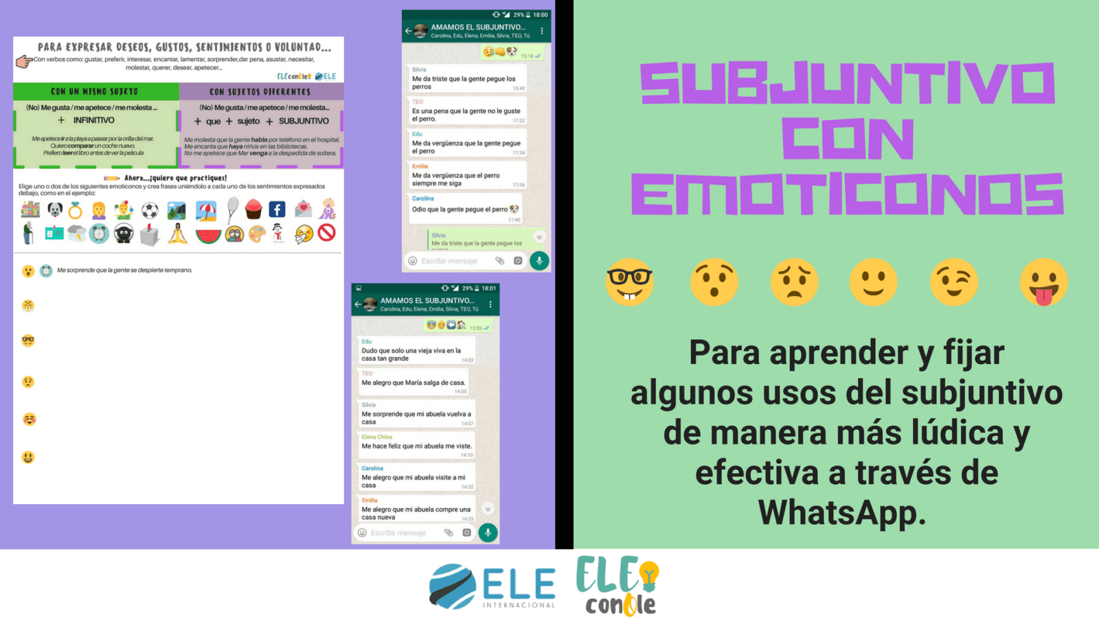 Fichas con emojis en clase de español. Trabajando con el subjuntivo. Gramática en clase de ELE. #claustrodeig #teachmoreSpanish