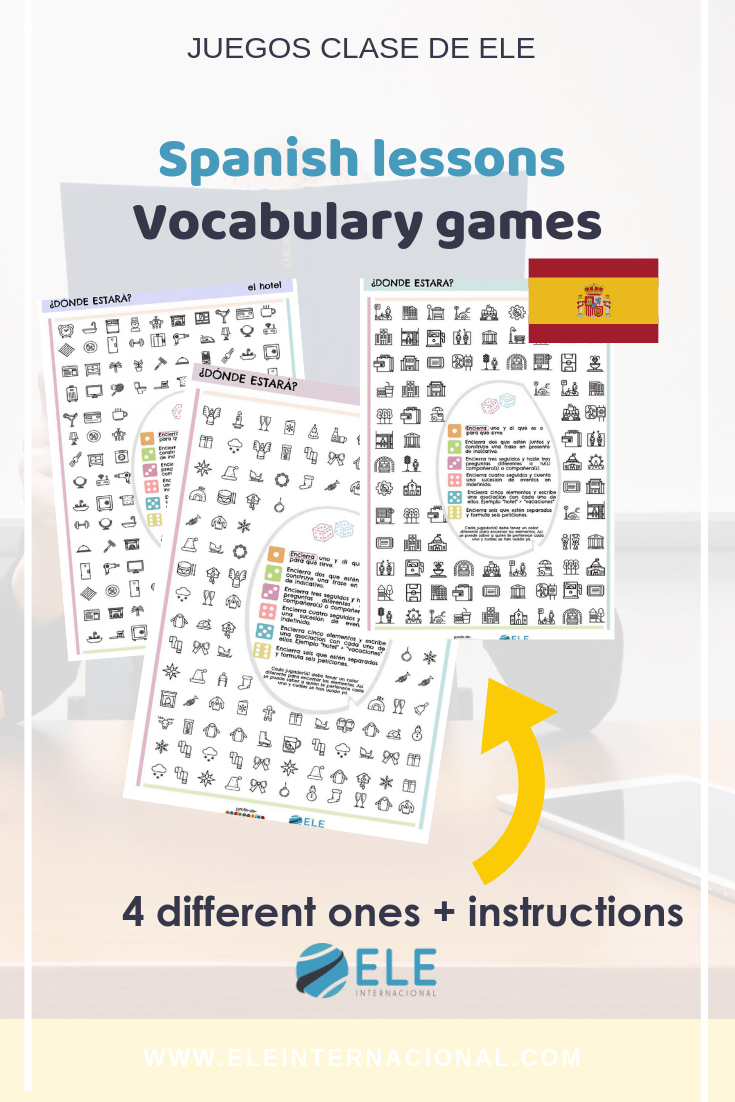 Juego de léxico para aprender clase de ELE de una forma divertida. #games #activity #spanishteacher