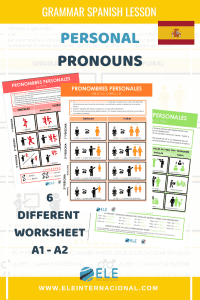 Fichas con pronombres personales en español para tus clases de ELE. #spanishteacher #classroom