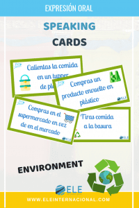 La huella ecológica en clase de ELE. Actividad para debatir sobre qué hace cada alumno para cuidar el medio ambiente. #tarjetas #spanishteacher