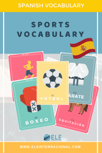 Vocabulario de deportes. Tarjetas para clase de español. Profe de ELE. Recursos para clase de español. #spanish #learnspanish