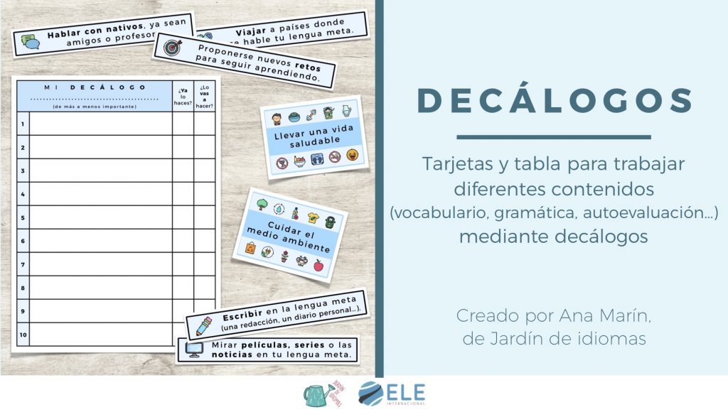 Actividades para crear decálogos