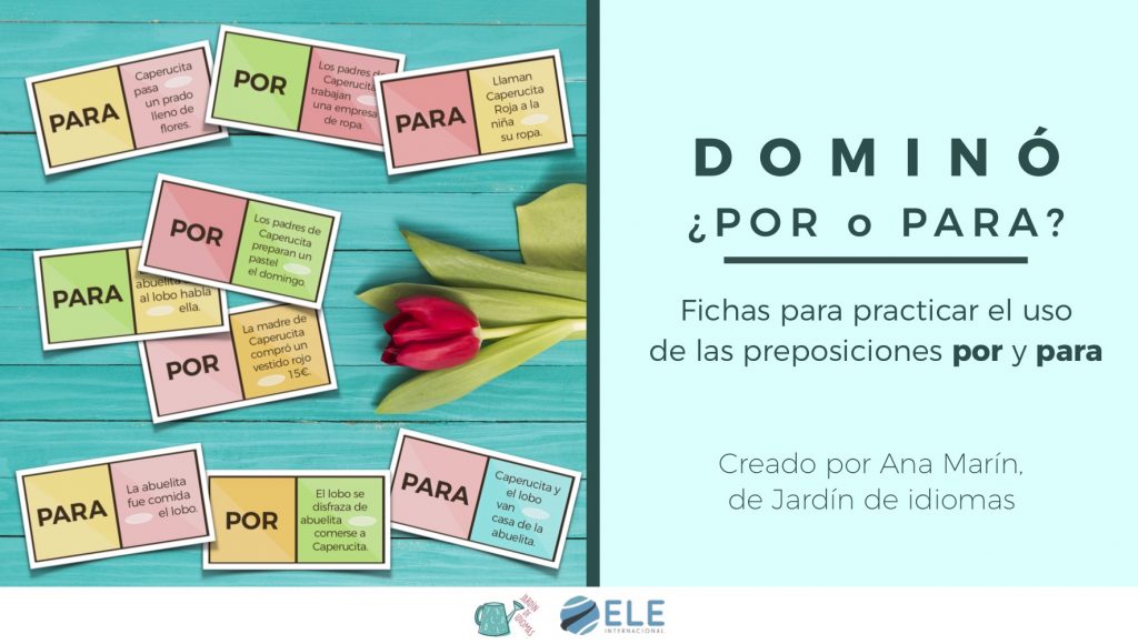 Juego de dominó para clase de español. Profe de ELE, gamificar. #spanishteacher Games for Spanish lessons. #profedeELE