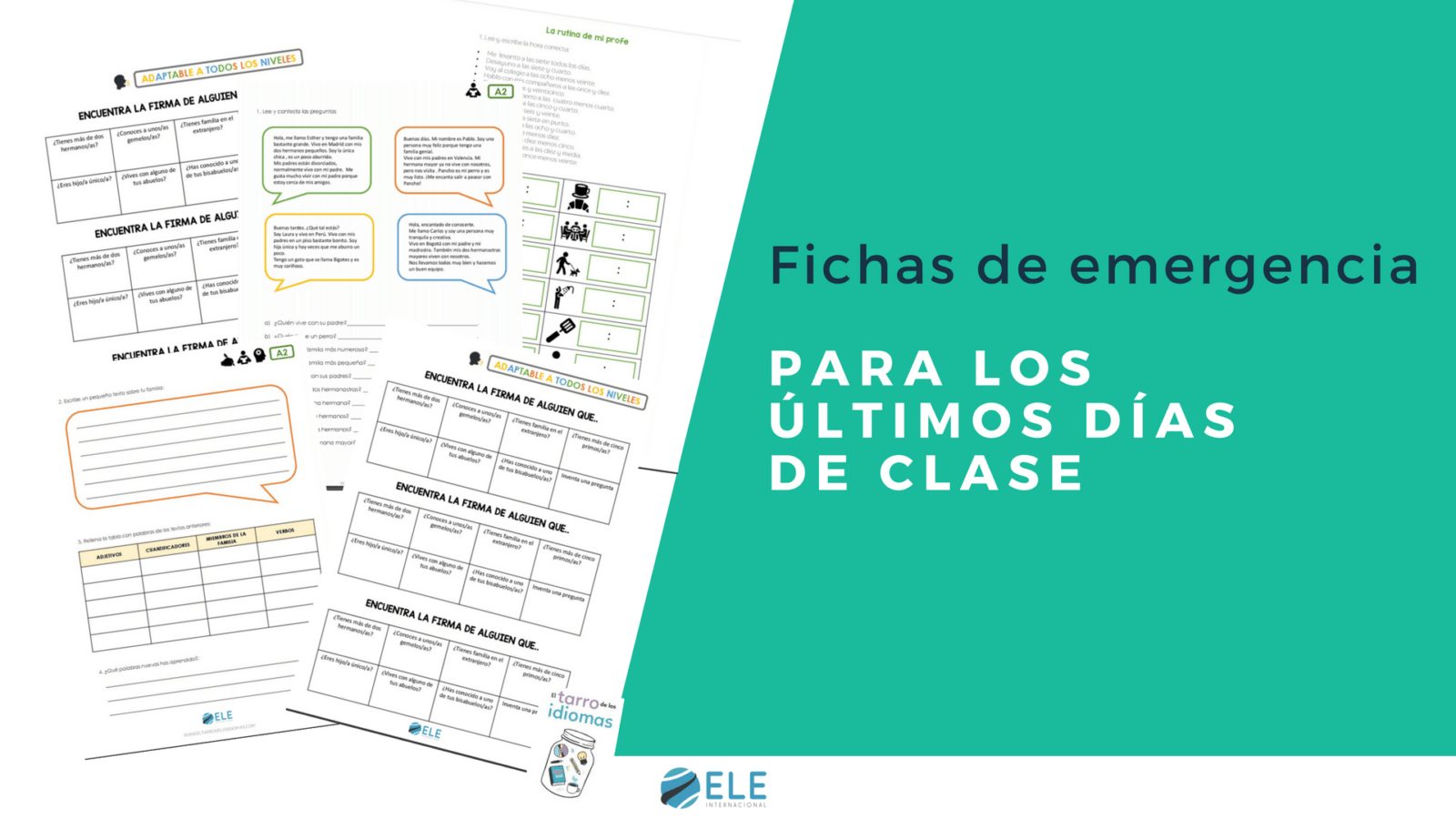 Fichas para trabajar en clase de ELE. Fichas de emergencia para clase de español. #materialesparaclase #profedeele #spanishteacher