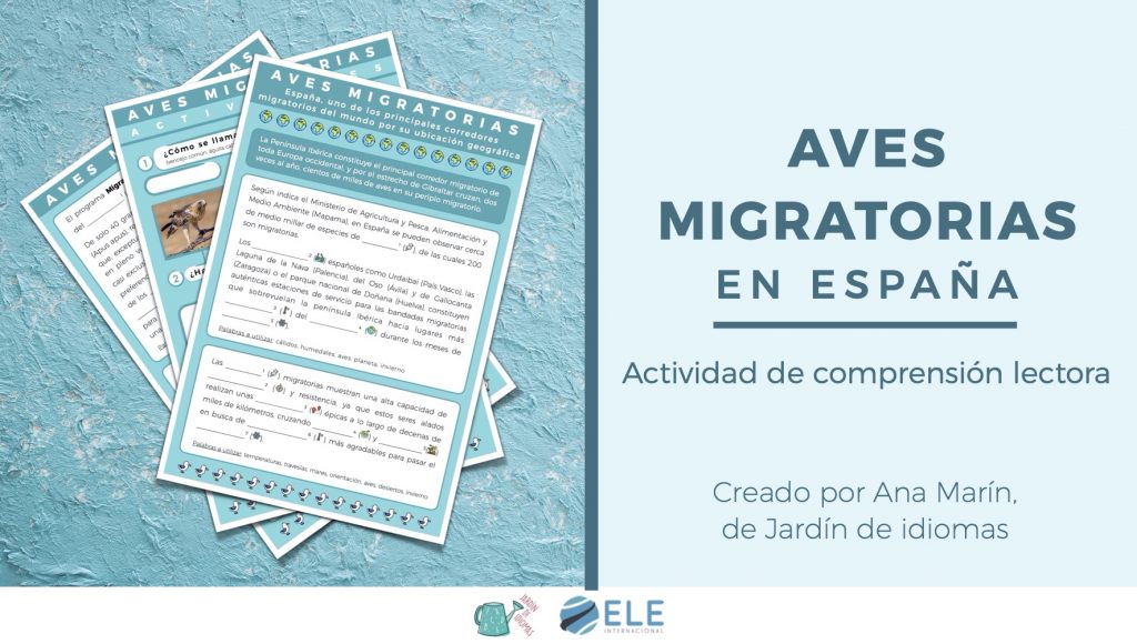 Actividad de comprensión lectora sobre las aves migratorias en España
