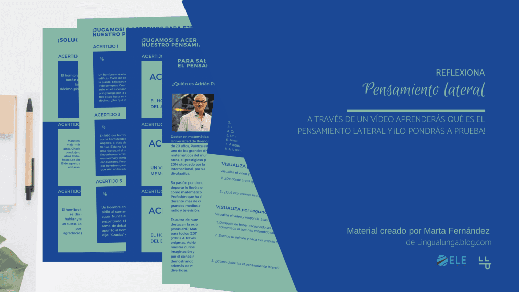 Actividad para evitar el pensamiento lateral con acertijos
