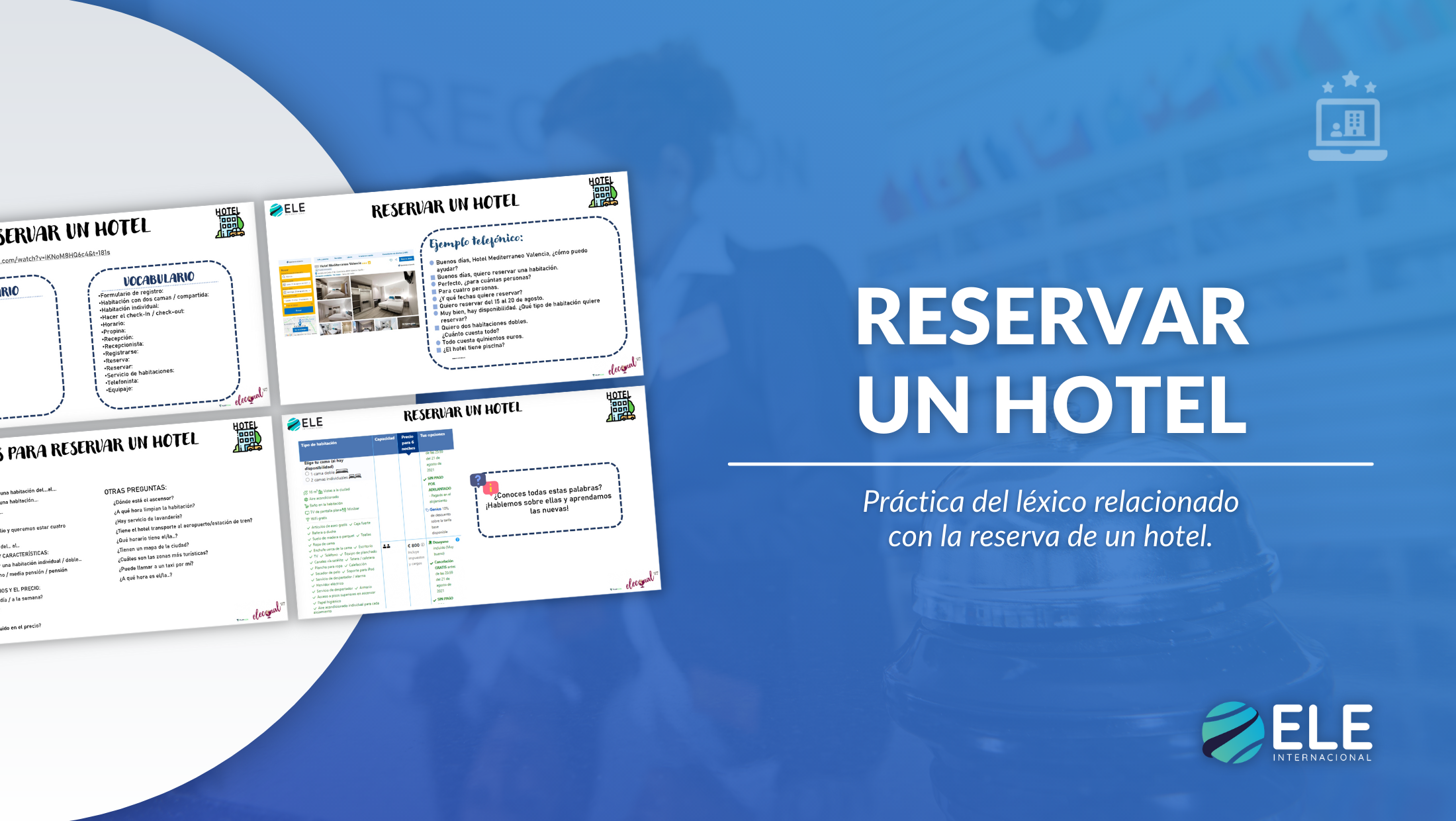 Actividad para reservar un hotel en español