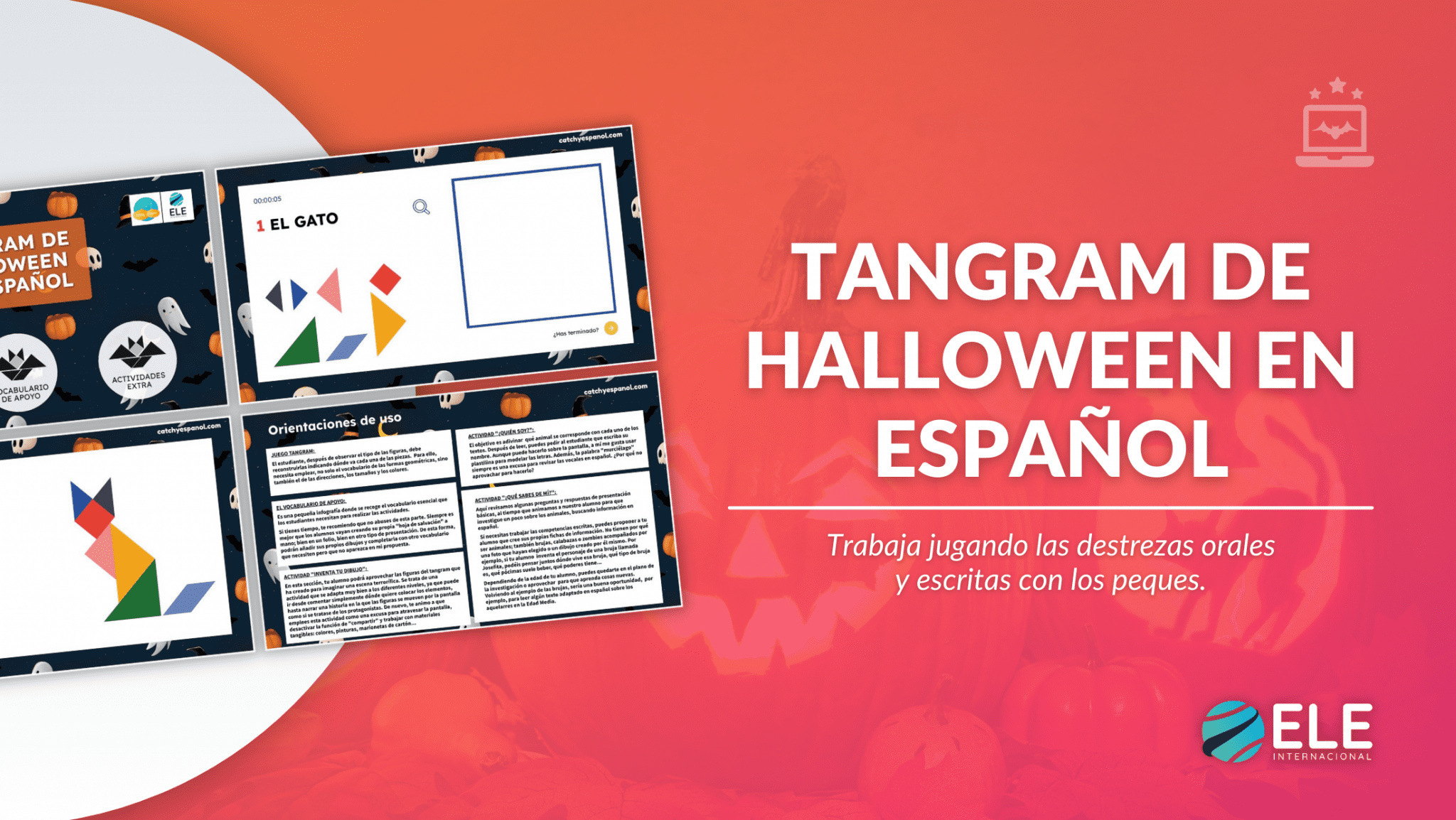 Tangram de Halloween en español