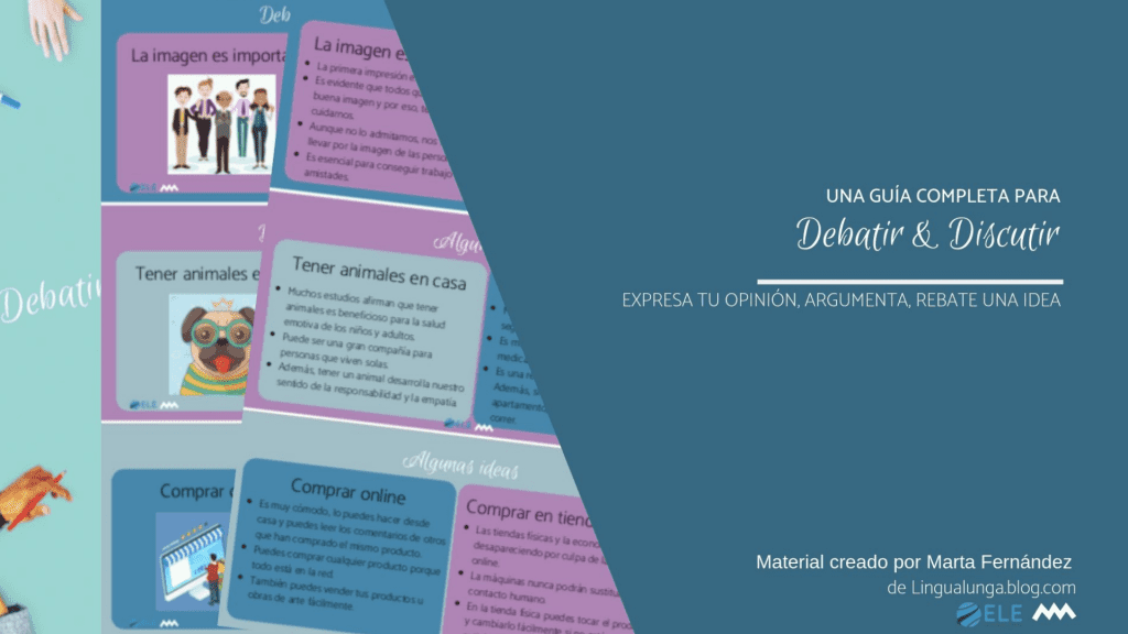 PowerPoint para trabajar debates en clase de ELE. Gramática para clase de ELE. Expresión oral en clase d español. #profedeELE #SpanishTeacher #Descargables