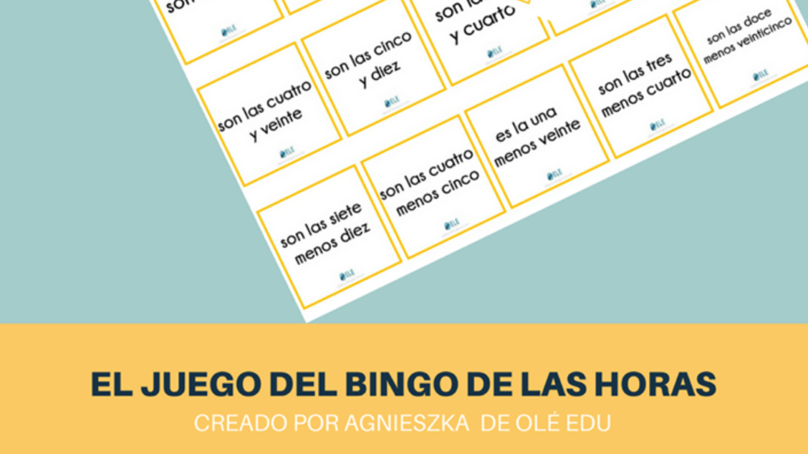 El bingo de las horas es una actividad ideal para hablar y enseñar la hora a tus alumnos. #activity #spanishteacher