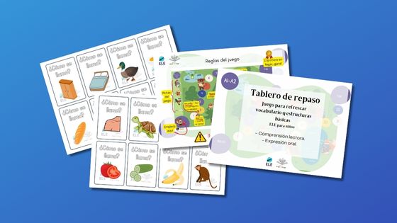 Tablero con cartas para niños